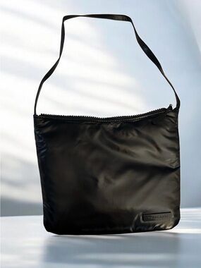 Tahari Black Nylon Messenger Bag for Men